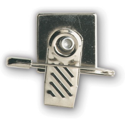 1-Hole Swivel Ribbed Badge Fastener Clip w/ Safety Pin