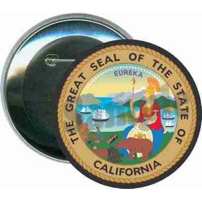 States - The Great Seal of California - 3'' Round Button