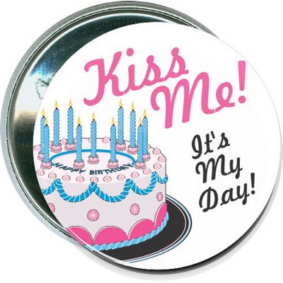 Birthday - Kiss Me, It's My Day - 2 1/4'' Round Button