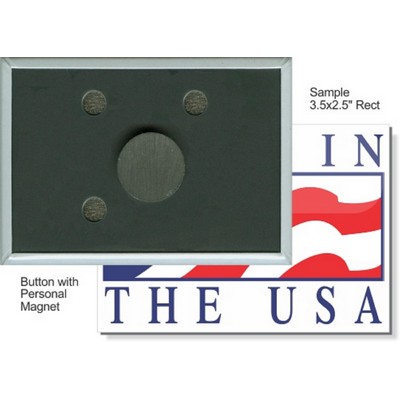 Custom Buttons - 3 1/2'' x 2 1/2'' Rectangle, Personal Magnet