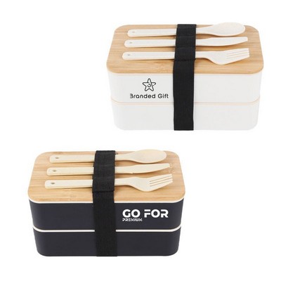 Wheat Straw Bento Lunch Box Double-Layer