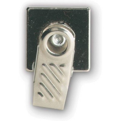 1'' Ribbed Swivel Bulldog Badge Clip w/Adhesive Backing Metal Pad