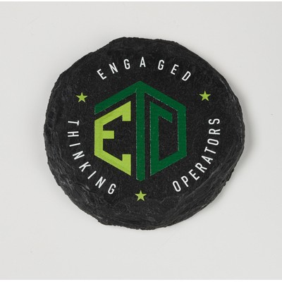 Round Slate-Texture Coaster (UV Print)