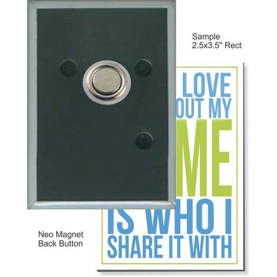 Custom Buttons - 2 1/2'' x 3 1/2'' Rectangle Button w/Neo Magnet