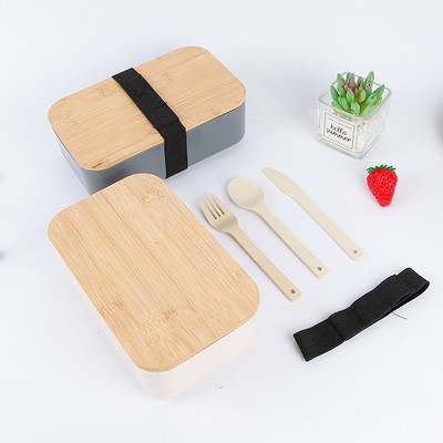 Wheat Straw Bento Lunch Box w/Tableware Set